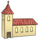 Grafik einer Kirche.